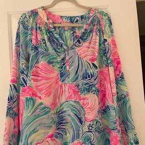 Lilly Pulitzer Long sleeve silk blouse.